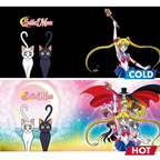 Fans Geek Store Sailor Moon heat-sensitive ceramic mug showing Sailor Guardians and cats when filled with hot liquid