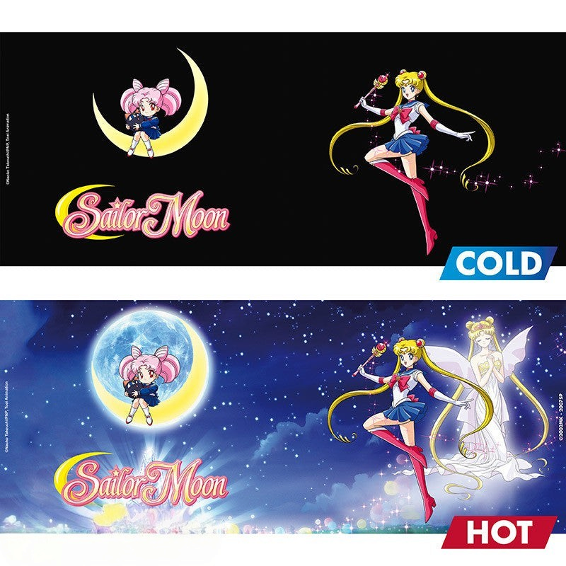 Fans Geek Store Sailor Moon heat-sensitive ceramic mug showing Princess Serenity appearing when hot liquid is added