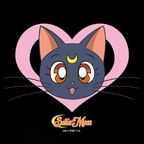 Fans Geek Store Sailor Moon Luna cat shoulder bag featuring a cute character face inside a pink heart graphic