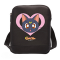 Fans Geek Store Sailor Moon Luna cat shoulder bag in black faux leather with a pink heart graphic