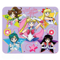 Fans Geek Store Sailor Moon mousepad featuring the Sailor Warriors on a purple background with stars and symbols.