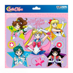 Fans Geek Store Sailor Moon mousepad featuring the Sailor Warriors in a colorful anime design on a purple background.
