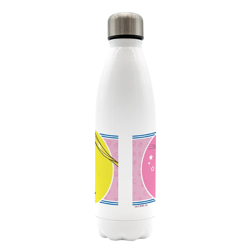 Fans Geek Store white Sailor Moon and Luna stainless steel 500ml insulated water bottle with leakproof cap