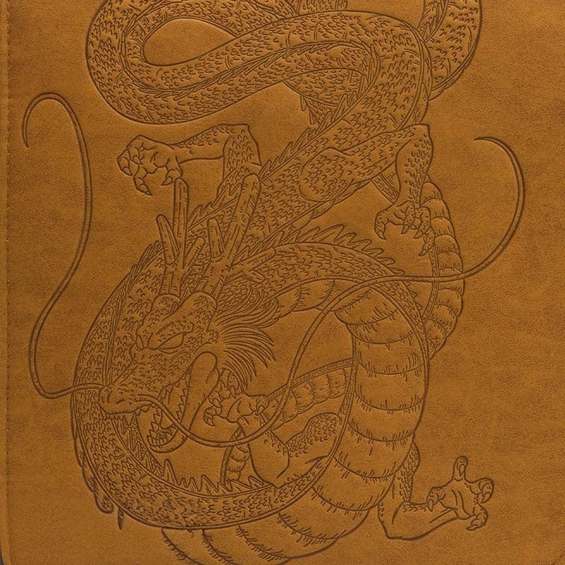Fans Geek Store Dragon Ball shoulder bag featuring an embossed Shenron dragon design on tan faux suede material.