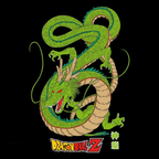 Fans Geek Store black cotton Dragon Ball T-shirt featuring a large green Shenron dragon graphic print