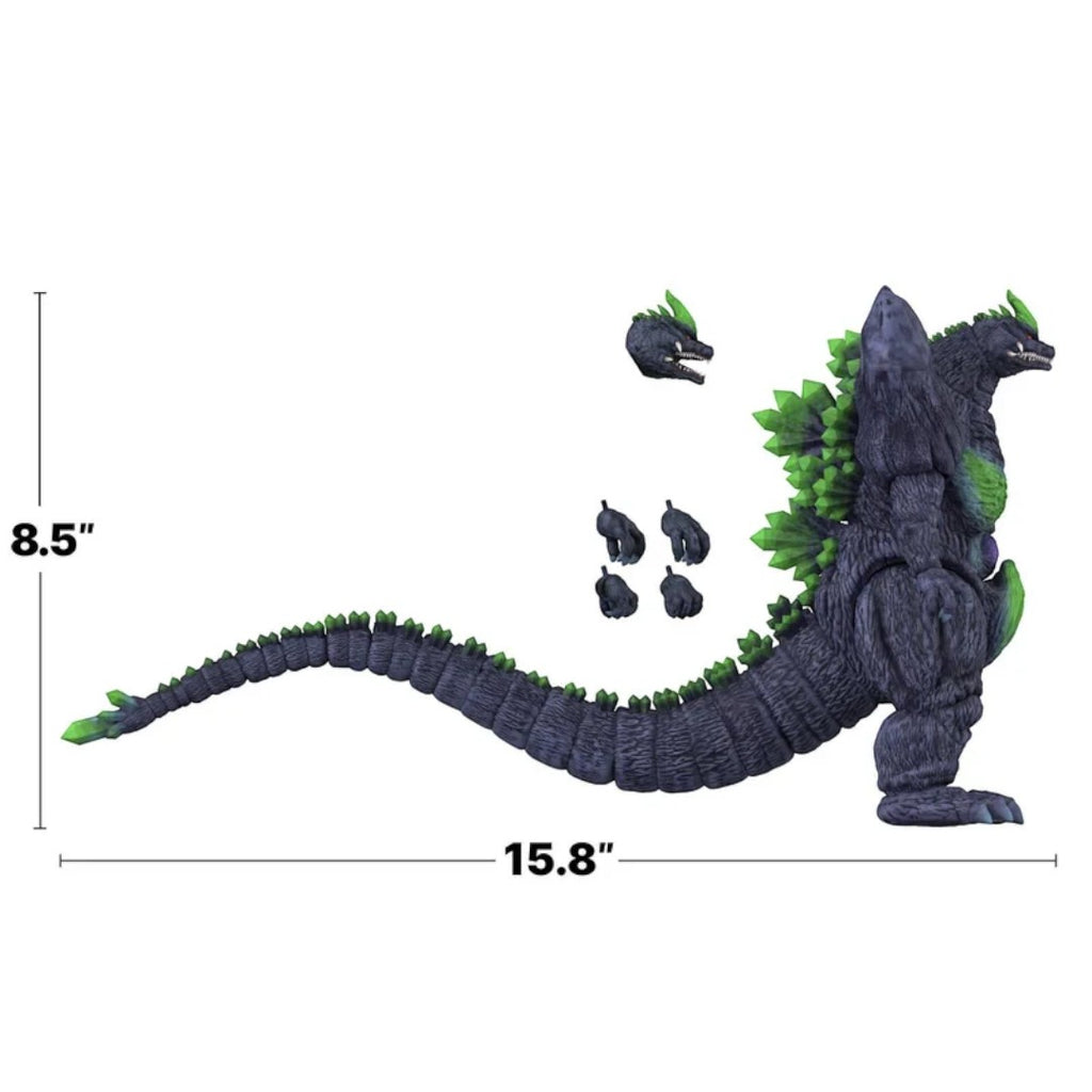 Fans Geek Store SpaceGodzilla 16 Bit Ultimates action figure with interchangeable heads and hands on white background