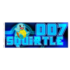 Fans Geek Store ceramic mug featuring Squirtle with a blue neon design and the number 007