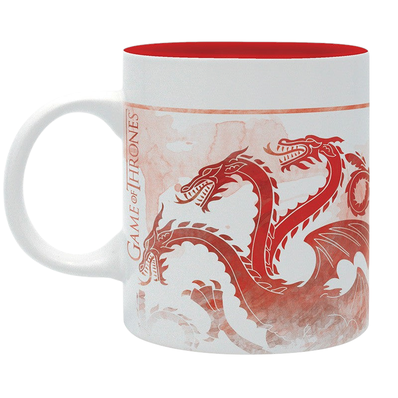 Fans Geek Store Game of Thrones House Targaryen ceramic mug with red dragon emblem and red interior
