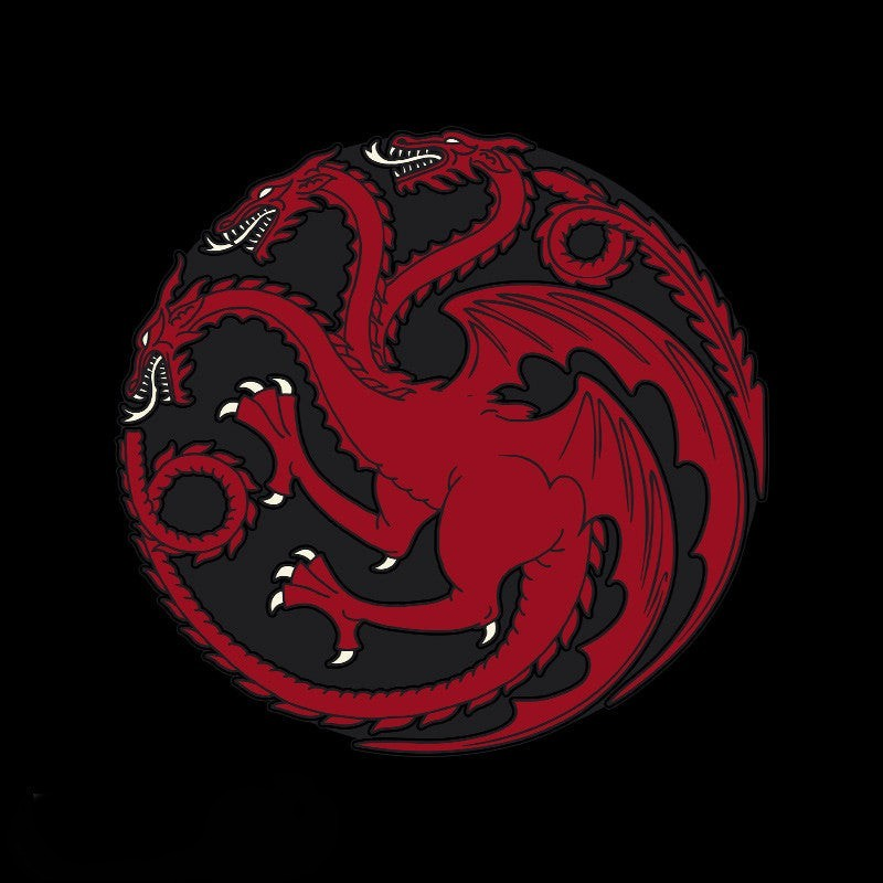 Fans Geek Store black snapback featuring a detailed red embroidered House Targaryen three-headed dragon emblem