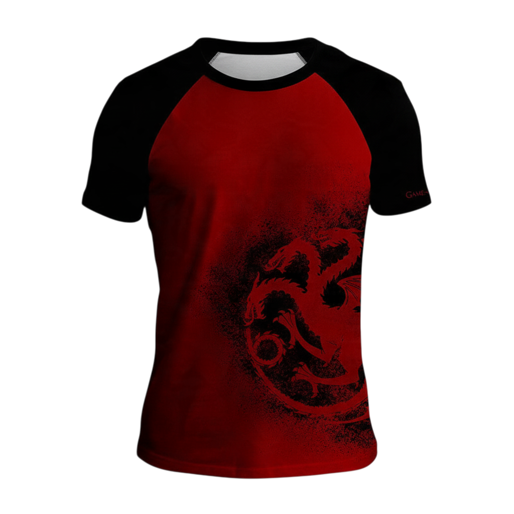 Fans Geek Store Game of Thrones House Targaryen red and black cotton t-shirt with dragon sigil print