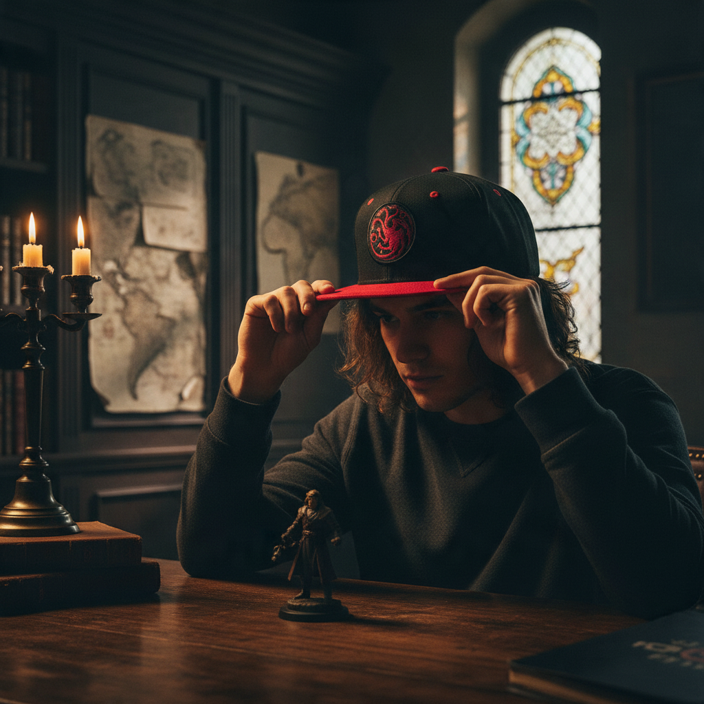 Fans Geek Store black and red Game of Thrones House Targaryen snapback cap with embroidered dragon emblem