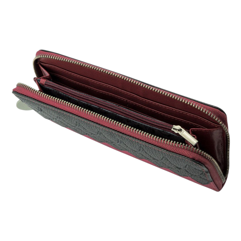 Fans Geek Store Game of Thrones Khaleesi suede wallet with Targaryen embossed design and interior zip compartment