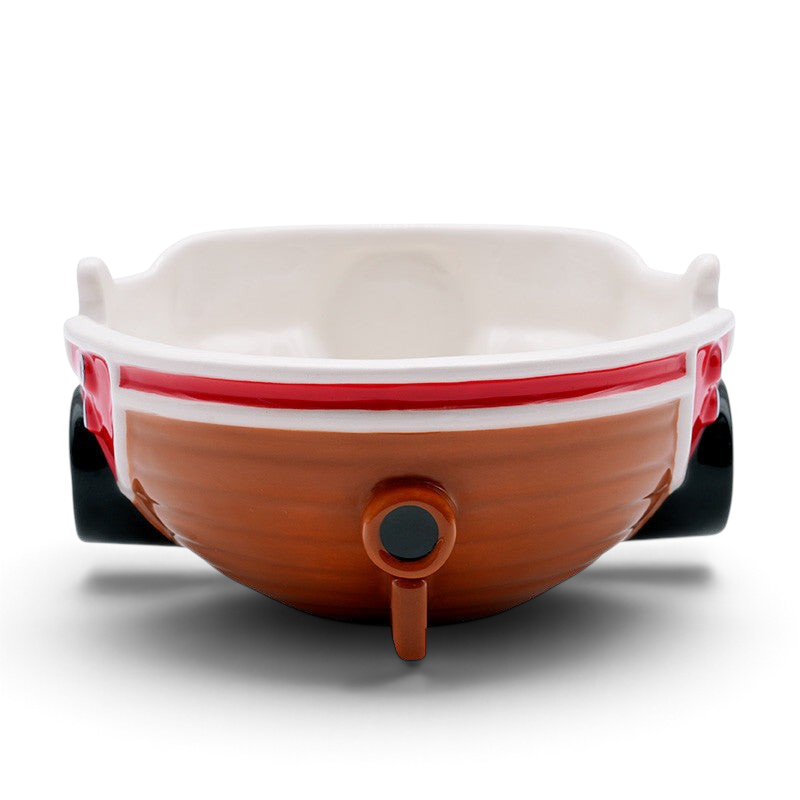 Fans Geek Store One Piece Thousand Sunny 3D ceramic bowl in brown, red, and white for anime fans