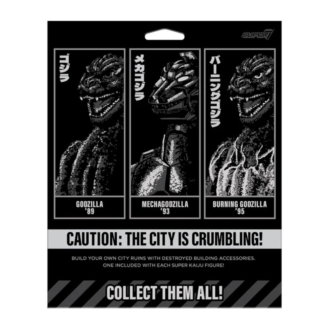 Fans Geek Store Toho Super Kaiju Wave 02 packaging featuring Godzilla '89, Mechagodzilla '93, and Burning Godzilla '95