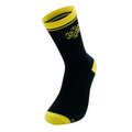 Fans Geek Store black and yellow One Piece Trafalgar Law crew socks with Heart Pirates logo embroidery