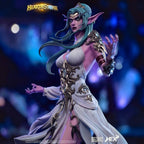 Fans Geek Store 1/6 scale Tyrande Whisperwind statue from Hearthstone with detailed armor and flowing white dress.