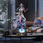 Fans Geek Store HEX Collectibles 1/6 scale Tyrande Whisperwind statue with LED base and detailed priestess gown.