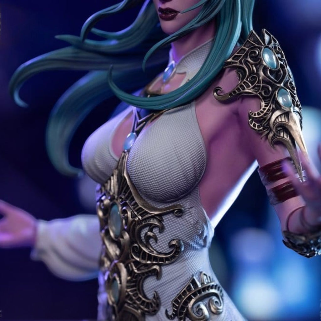 Fans Geek Store Tyrande Whisperwind 1/6 scale statue with detailed armor and flowing dress from Hearthstone