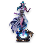 Fans Geek Store 1/6 scale Tyrande Whisperwind statue with LED base, detailed armor, and flowing priestess dress.