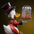 Fans Geek Store Uncle Scrooge McDuck statue, 17cm, hand-painted polystone, resin, ABS, PVC. Features top hat, cane, and dollar sign.