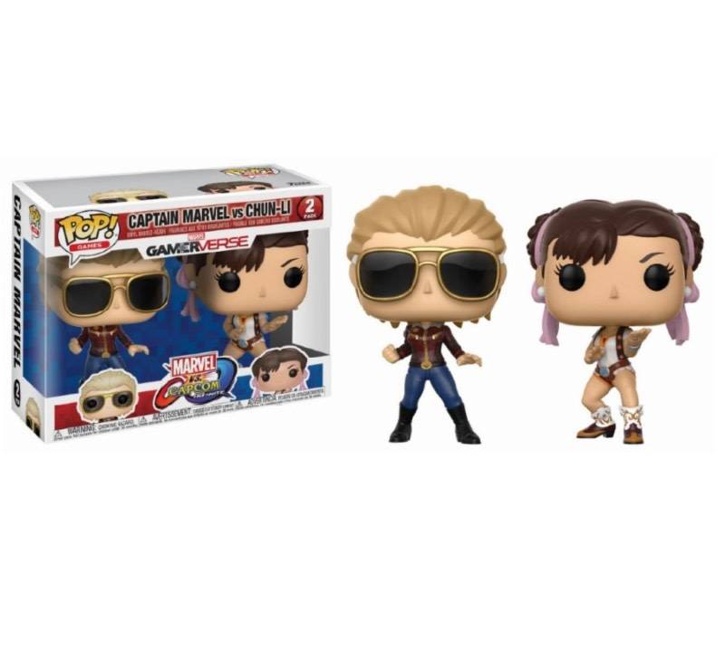 Pop! Marvel and Capcom: Captain Marvel vs Chun - Li 2 - Pack - Fans Geek Store