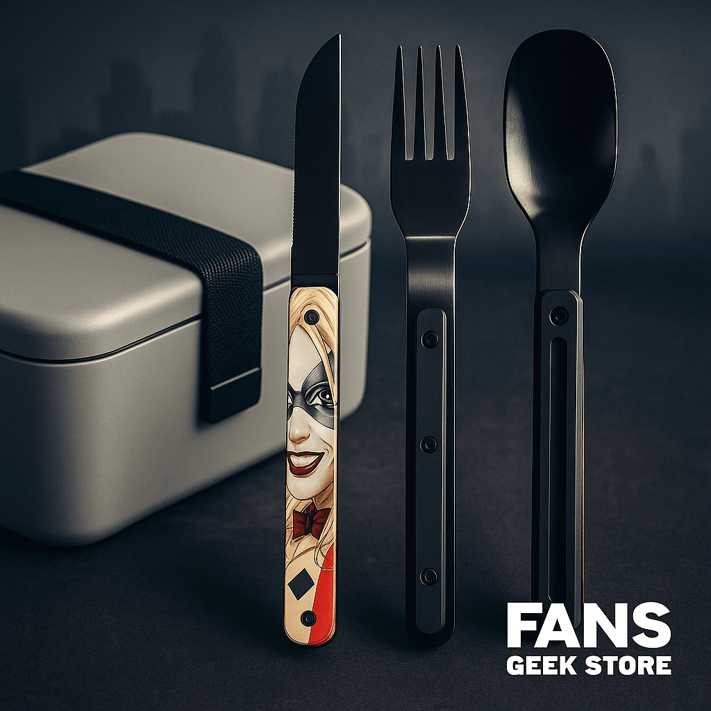 Magnetic cutlery set black mirror Harley Quinn - Fans Geek Store