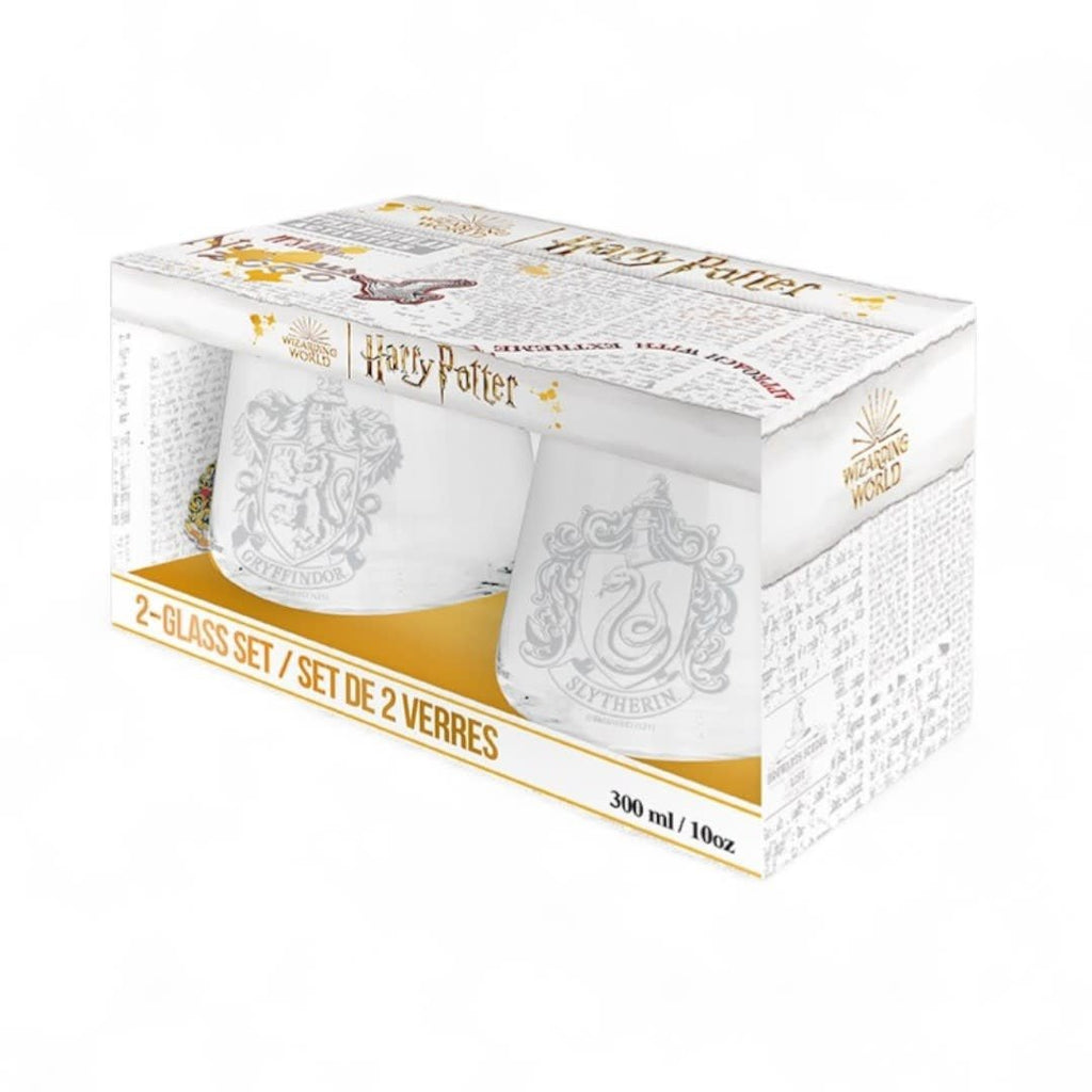 HARRY POTTER - 2 Glass Set Gryffindor & Slytherin - Fans Geek Store