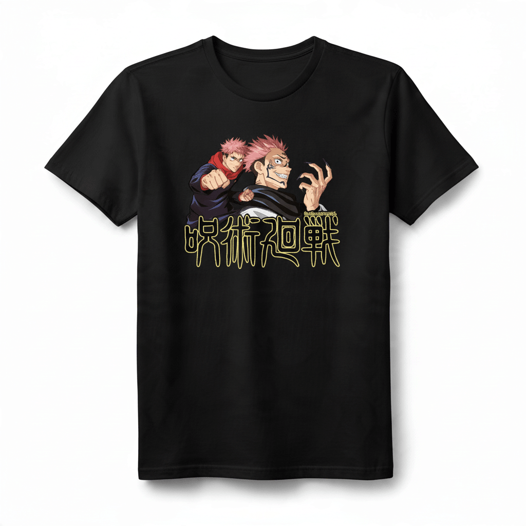 Itadori & Sukuna uniseks T-shirt – Jujutsu Kaisen zwart - Fans Geek Storeproduct_type#ABYstyle