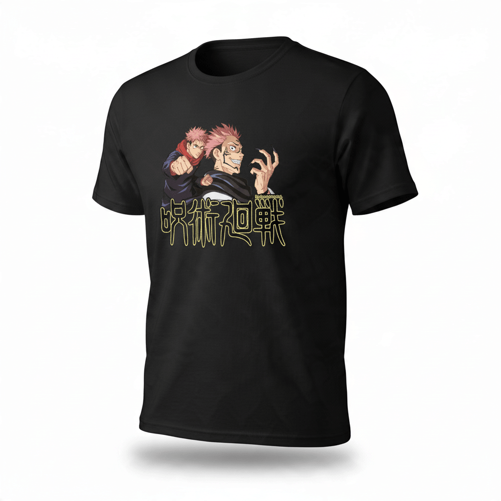 Itadori & Sukuna uniseks T-shirt – Jujutsu Kaisen zwart - Fans Geek Storeproduct_type#ABYstyle