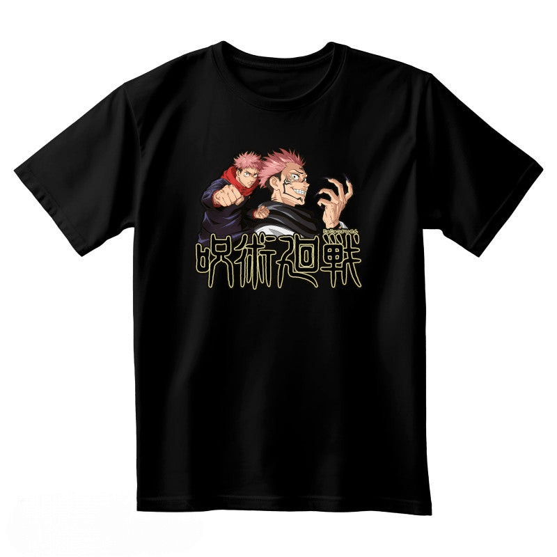 Itadori & Sukuna uniseks T-shirt – Jujutsu Kaisen zwart - Fans Geek Storeproduct_type#ABYstyle