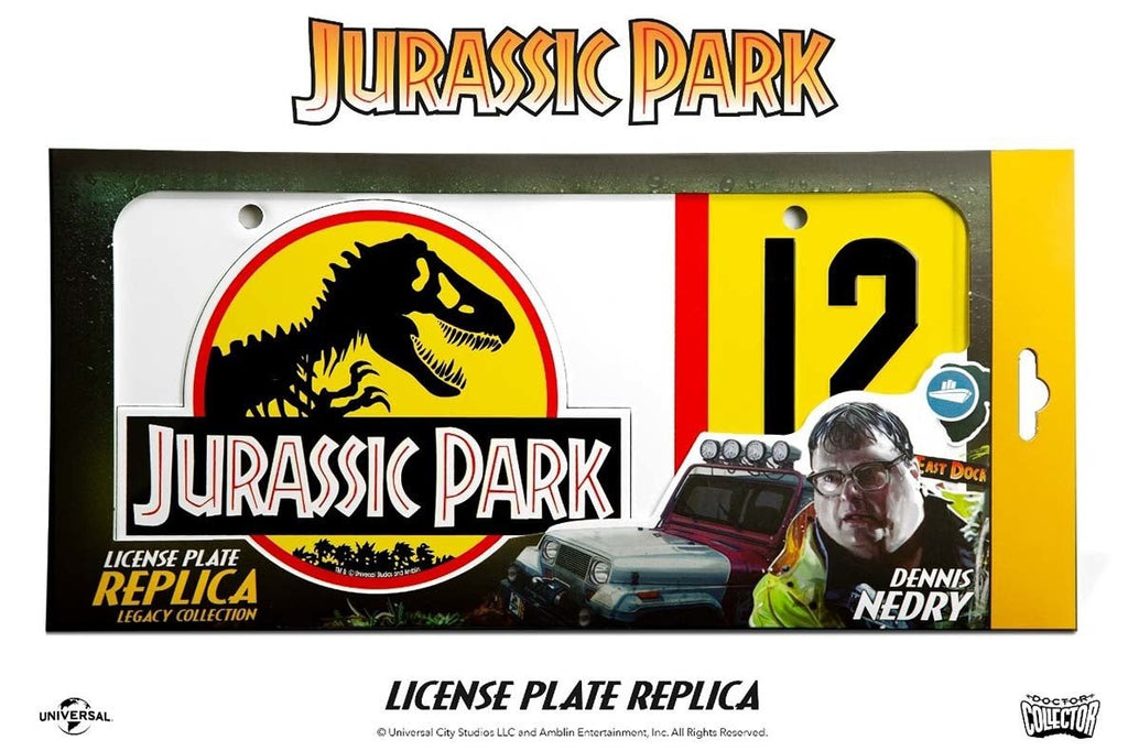 Jurassic Park: Dennis Nedry License Plate Replica - Fans Geek Store