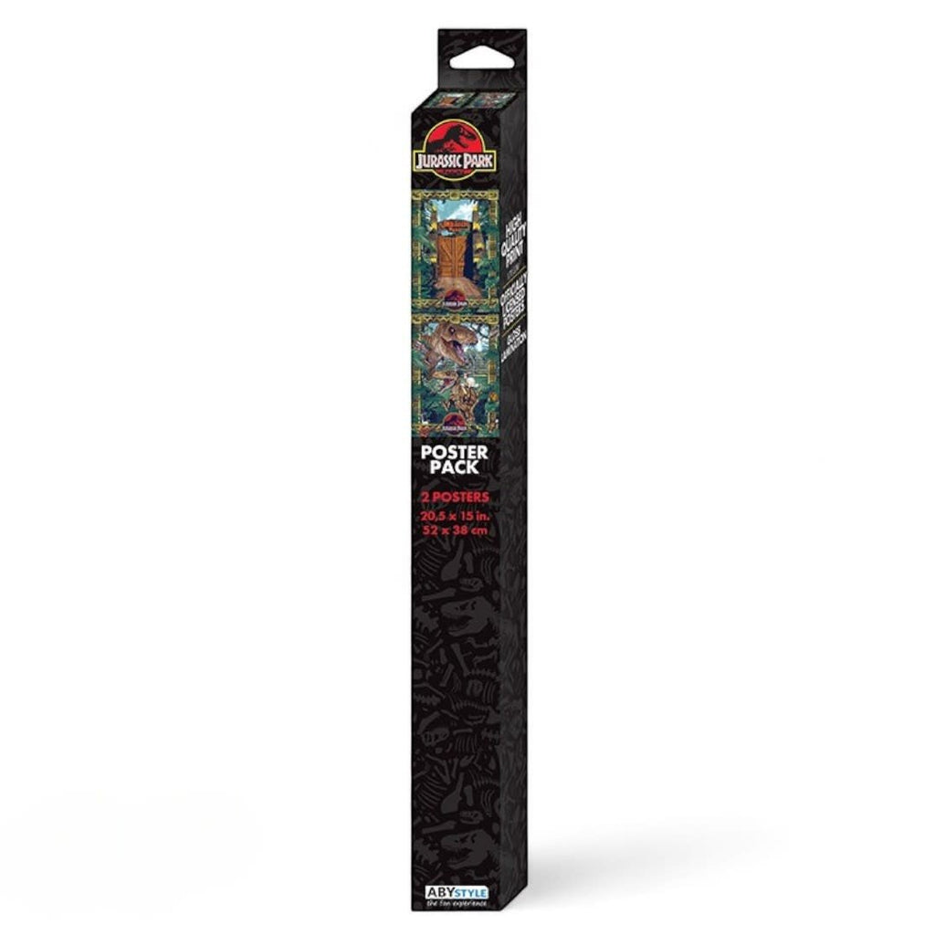 JURASSIC PARK - Set 2 Posters 52x38 - Gates and Biodiversity - Fans Geek Store