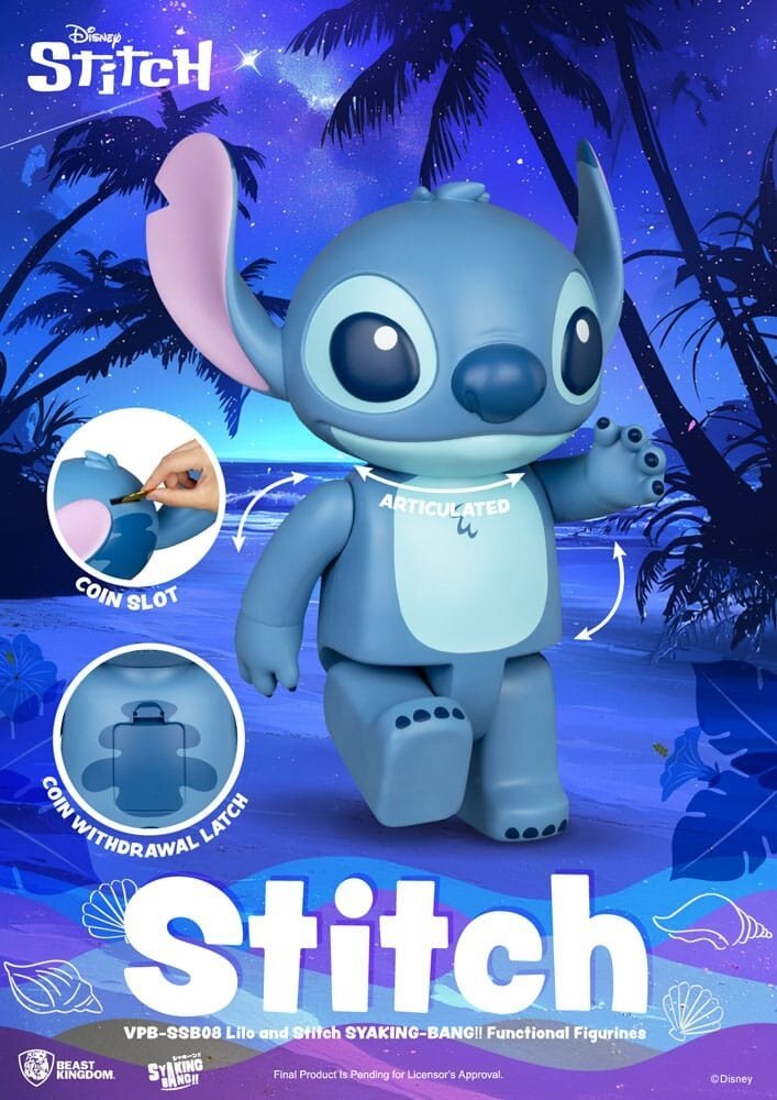 Lilo & Stitch Syaking Bang Vinyl Bank Stitch 30 cm - Fans Geek Storeproduct_typeBeast Kingdom