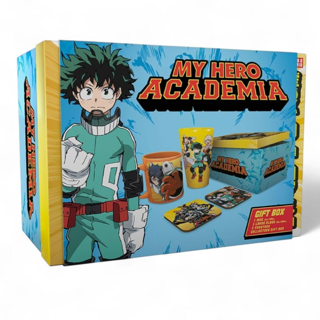 MY HERO ACADEMIA - Pck Glass XXL + Mug + 2 Coasters "Heroes" - Fans Geek Store
