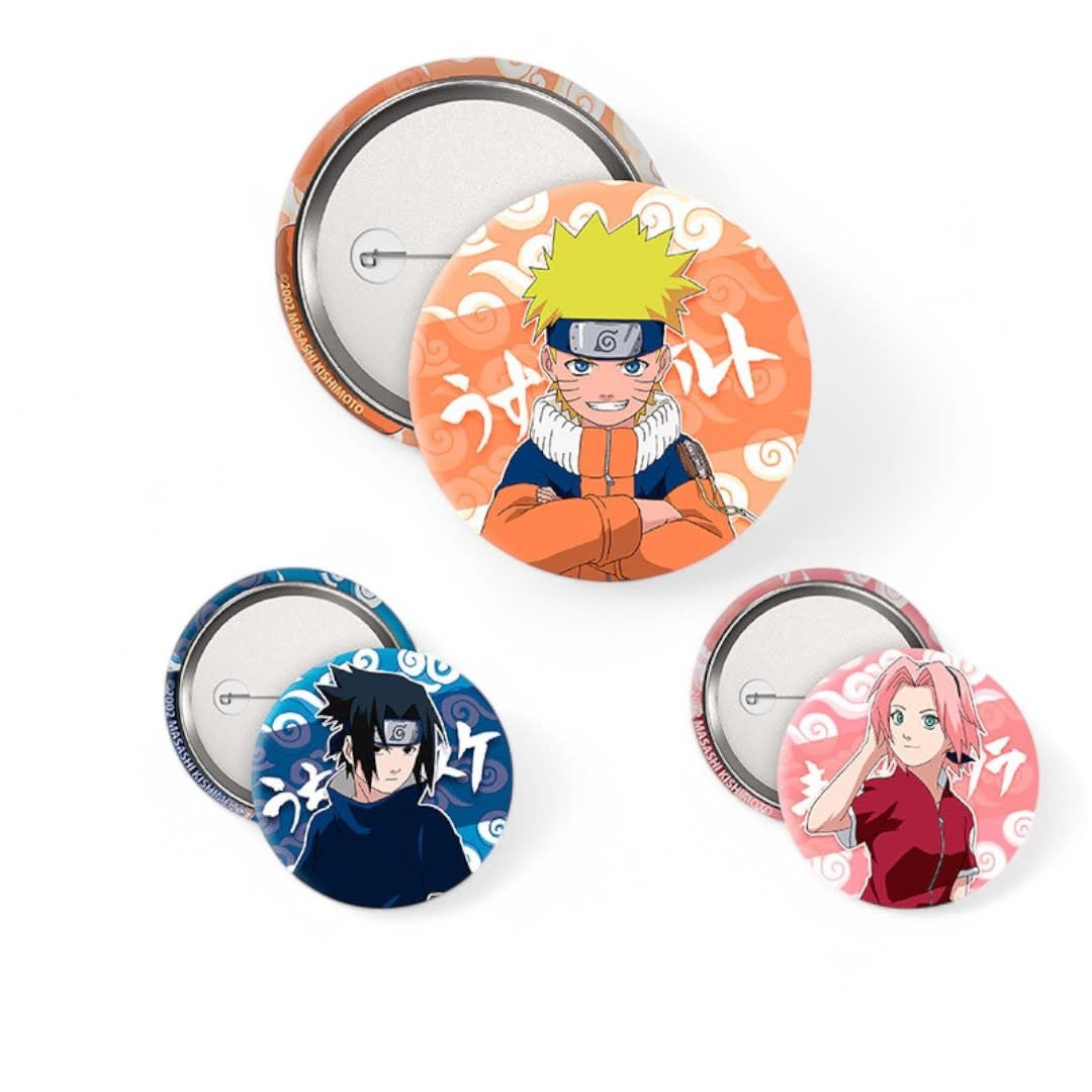 NARUTO - Badge Pack - Naruto, Sasuke, Sakura - Fans Geek Store