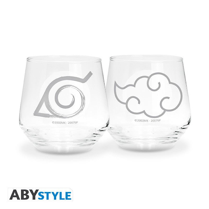Naruto Shippuden Konoha & Akatsuki set van 2 glazen 300 ml - Fans Geek Storeproduct_type#ABYstyle
