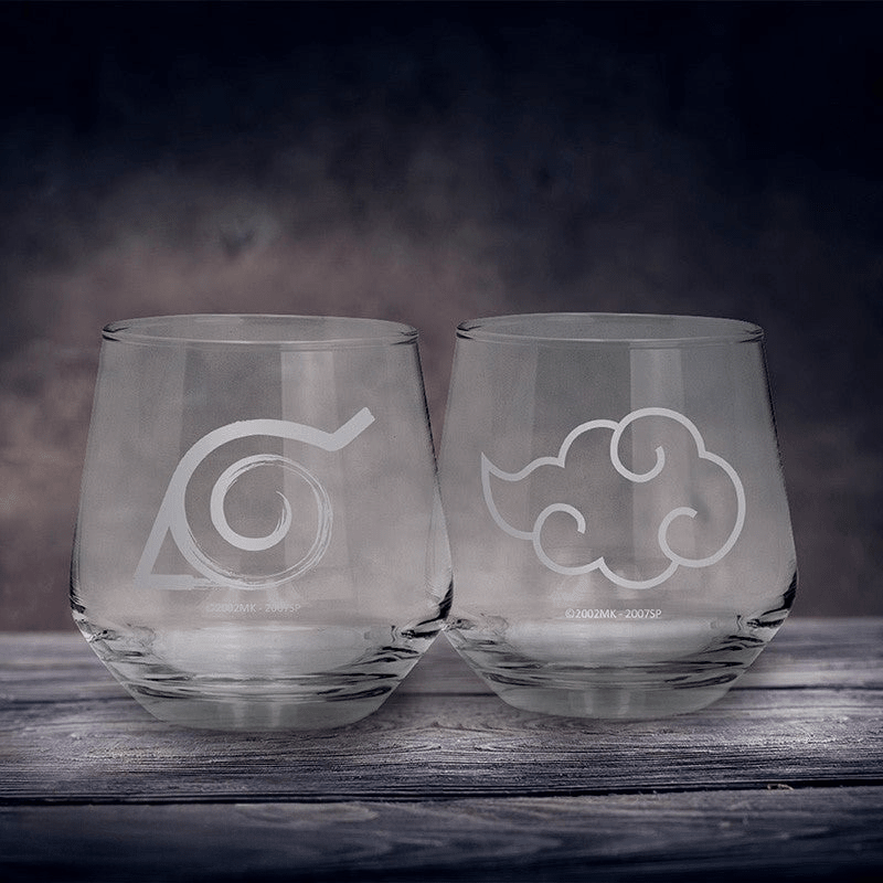 Naruto Shippuden Konoha & Akatsuki set van 2 glazen 300 ml - Fans Geek Storeproduct_type#ABYstyle