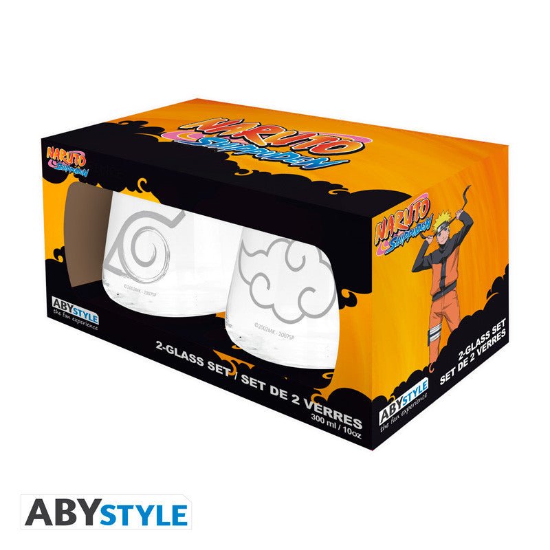 Naruto Shippuden Konoha & Akatsuki set van 2 glazen 300 ml - Fans Geek Storeproduct_type#ABYstyle