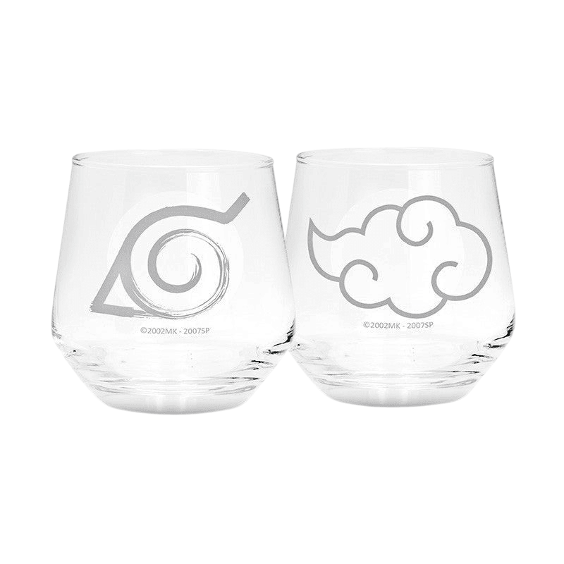 Naruto Shippuden Konoha & Akatsuki set van 2 glazen 300 ml - Fans Geek Storeproduct_type#ABYstyle