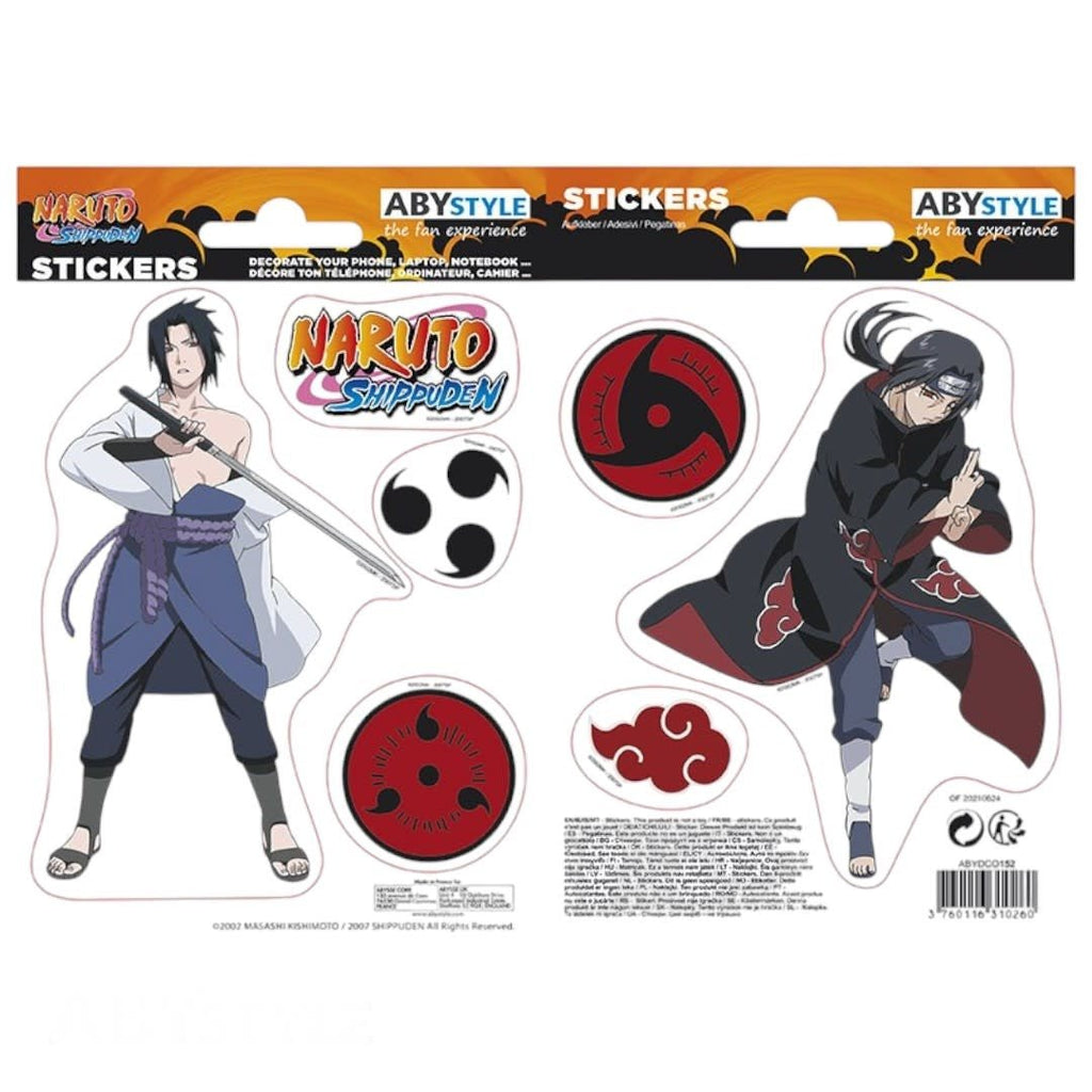 NARUTO SHIPPUDEN - Stickers - 16x11cm/ 2 sheets - Sasuke/ Itachi - Fans Geek Store