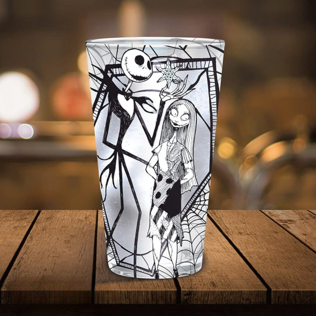 NIGHTMARE BEFORE XMAS - Large Glass - 400ml - Jack & Sally - Fans Geek Store