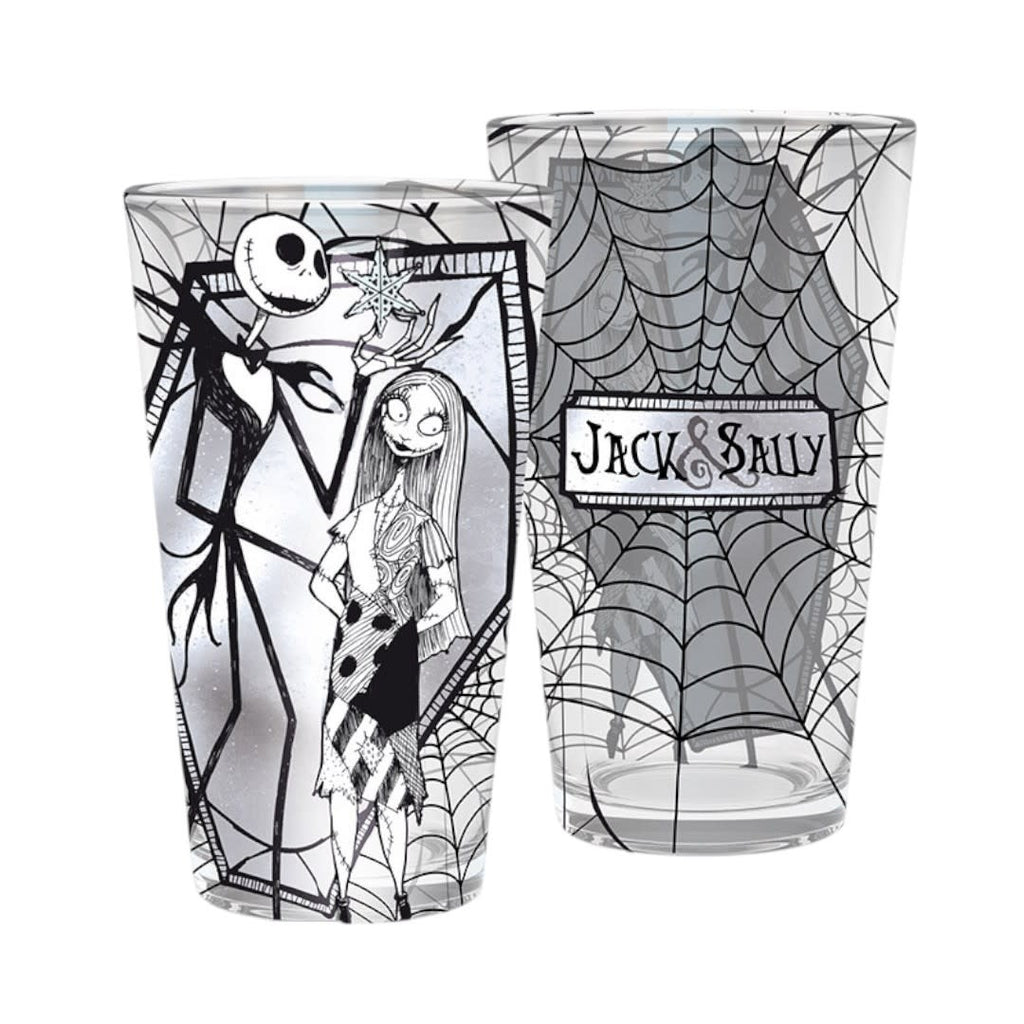 NIGHTMARE BEFORE XMAS - Large Glass - 400ml - Jack & Sally - Fans Geek Store