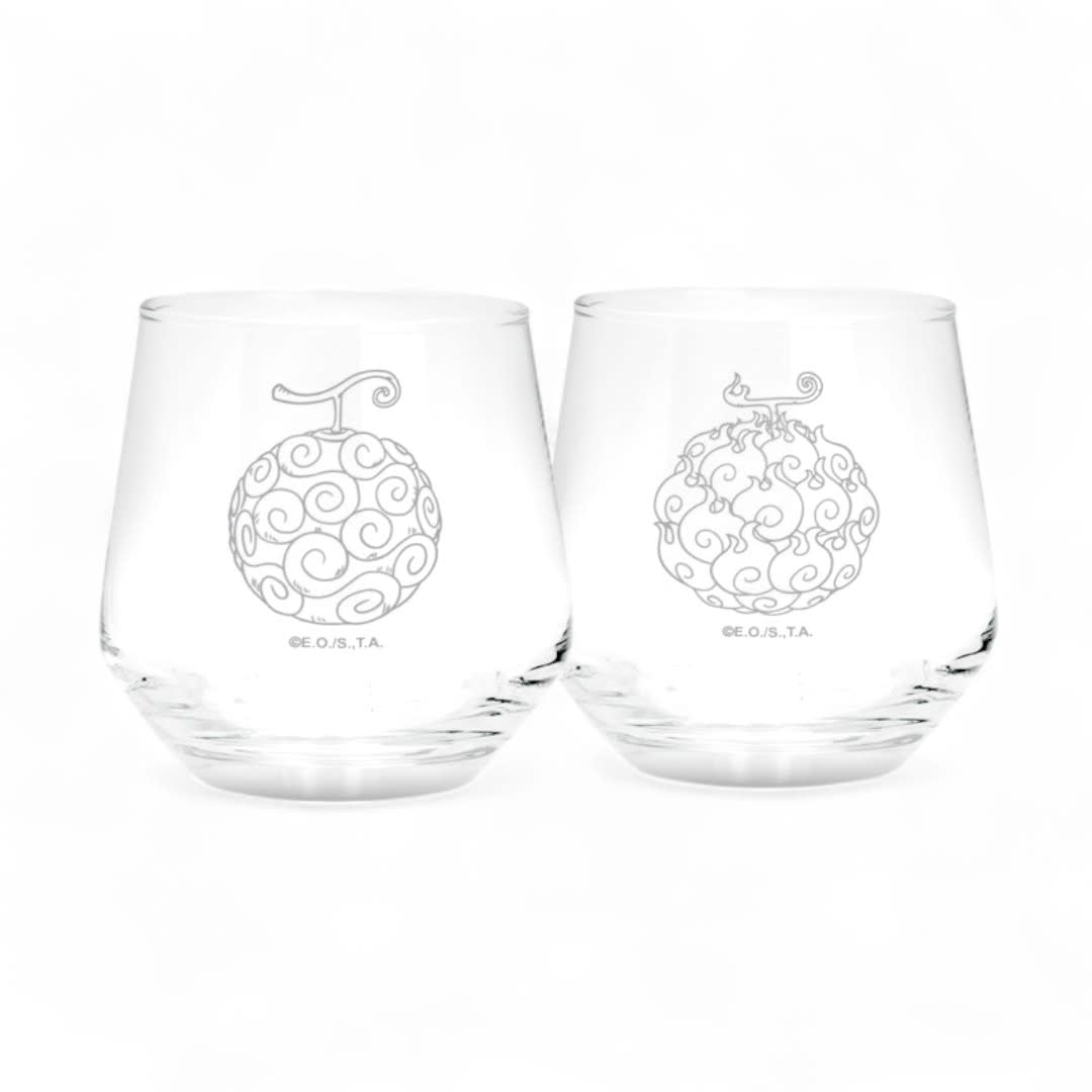 ONE PIECE - 2 Glass Set - Devils Fruits - Fans Geek Store