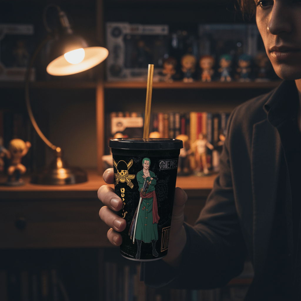 One Piece Beker met Rietje Luffy en Zoro 470 ml - Fans Geek Storeproduct_typeABYstyle