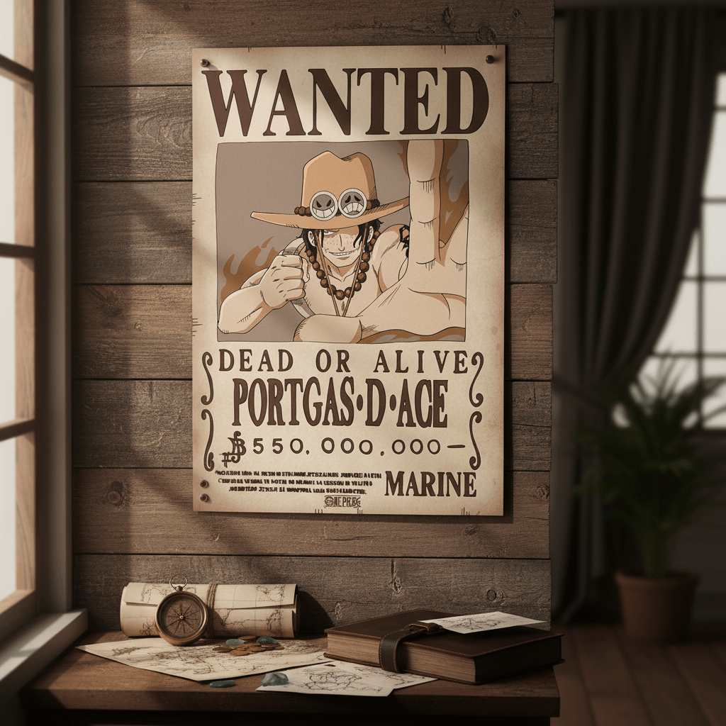One Piece Chibi Wanted-poster Portgas D. Ace - Fans Geek Storeproduct_type#GB eye
