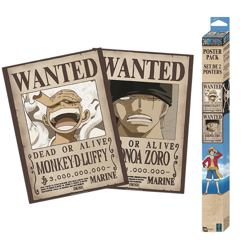 One Piece Chibi Wanted Posters Luffy & Zoro Set - Fans Geek Storeproduct_type#GB eye
