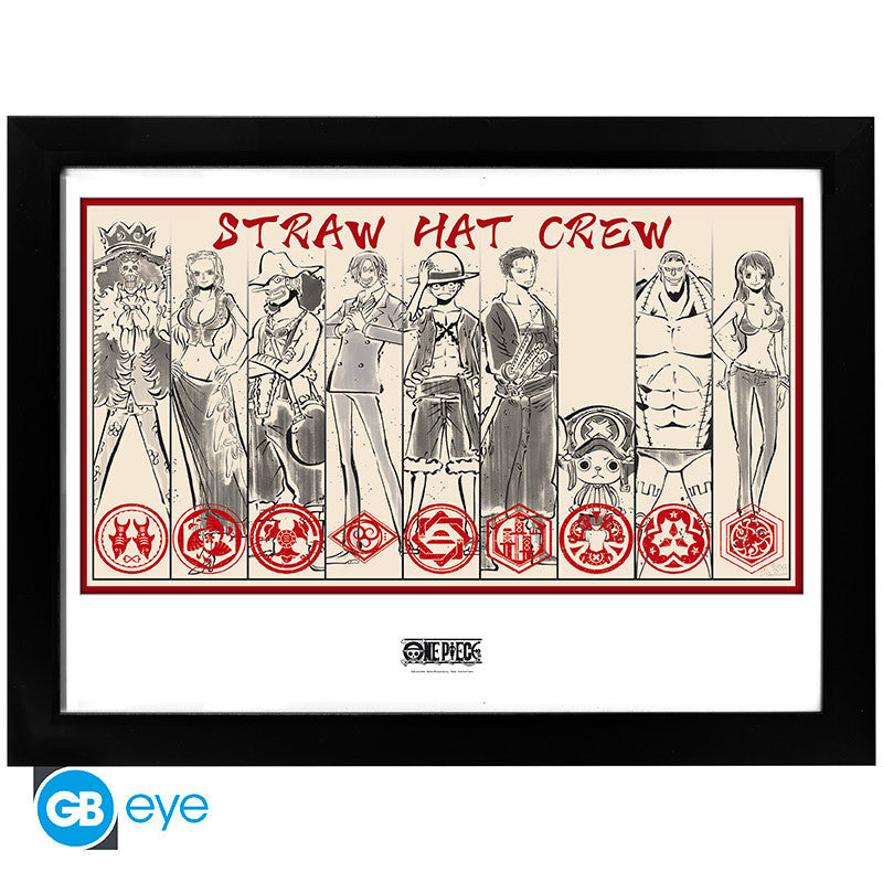 One Piece Ingelijste Poster Straw Hat Crew GB eye 30.5x40.6cm
