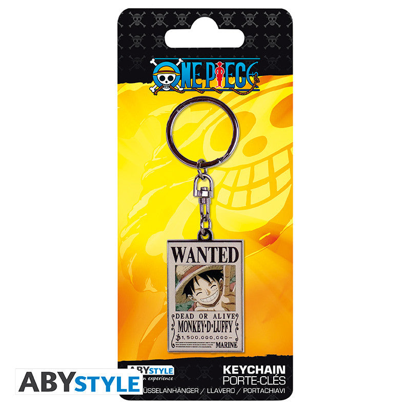 One Piece Sleutelhanger Wanted Luffy ABYstyle Metaal 4x3.5cm