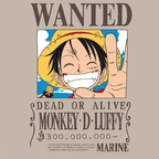 One Piece Luffy Wanted T-shirt zandkleurig unisex - Fans Geek Storeproduct_type#ABYstyle