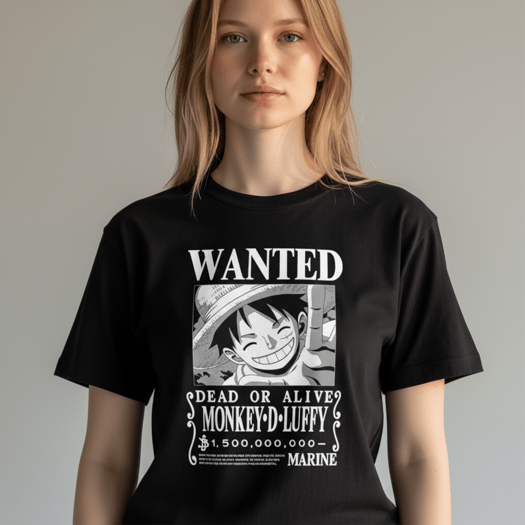 One Piece Luffy Wanted T-shirt Zwart - Fans Geek Storeproduct_type#ABYstyle
